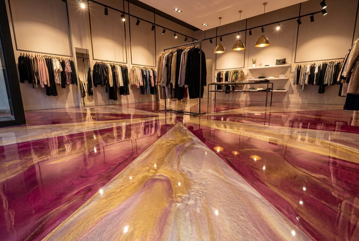 Custom artistic epoxy floors